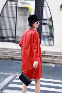 抽绳设计韩版风衣，女装风衣，美惠百合