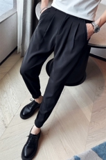 夏季休闲长裤宽松垂感潮流冰丝拉链束脚裤K282A-p58控78，男装休闲裤，电商D303