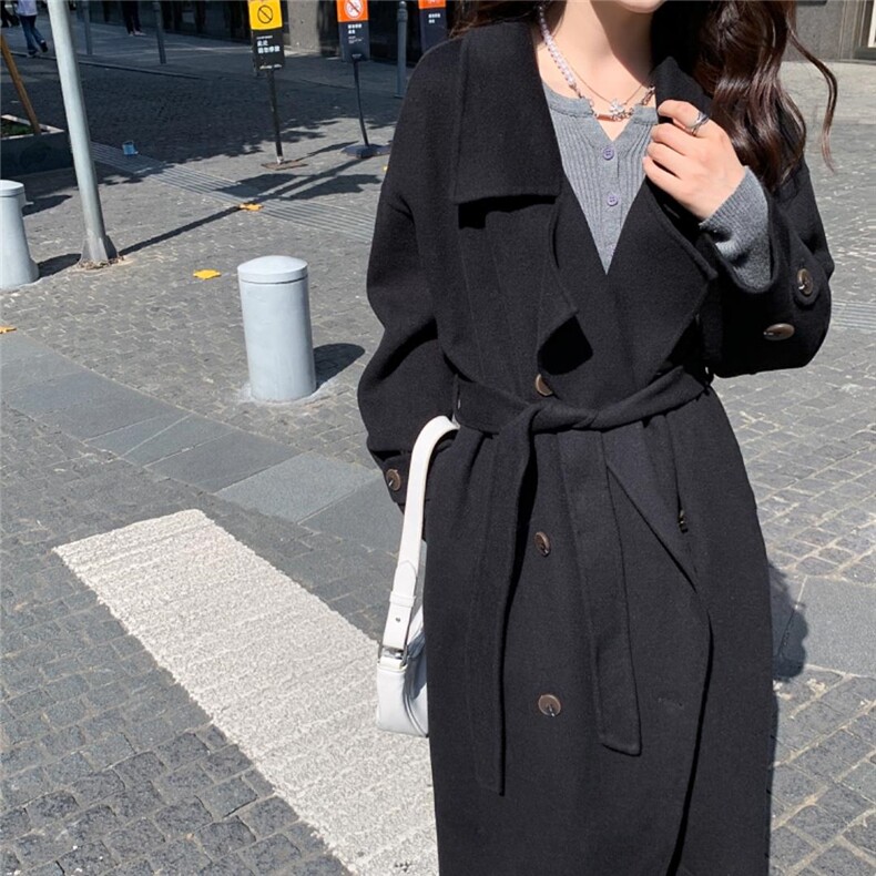 现货fx2福歆歆??NEW韩版翻领简约款双面羊绒，其它，FUXINXIN 福歆歆