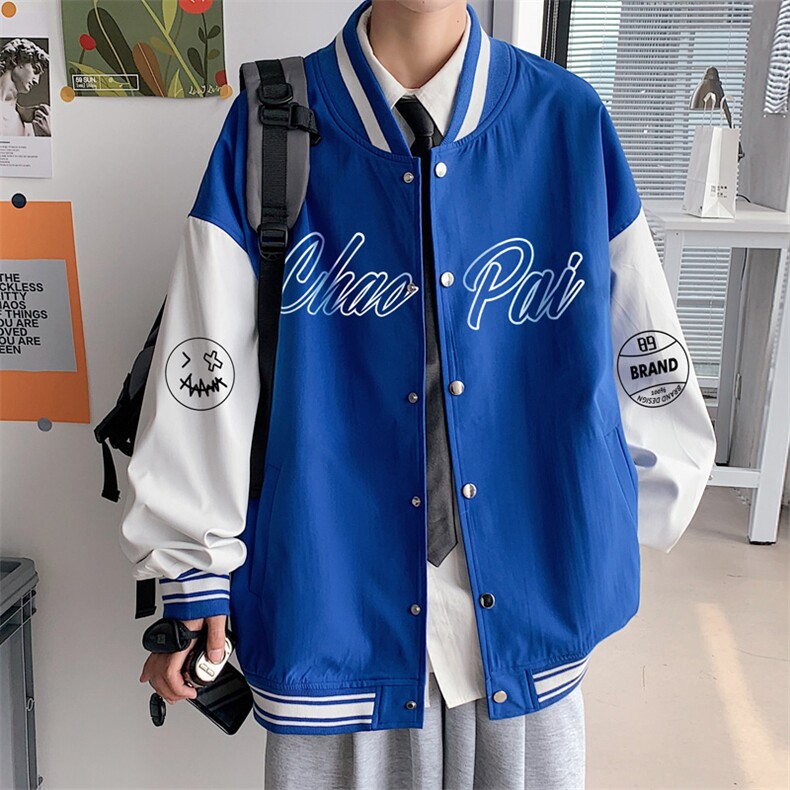 ！2023春季新款男士棒球夹克百搭潮流撞色棒球服外套JK303P60,男装夹克,电商B220