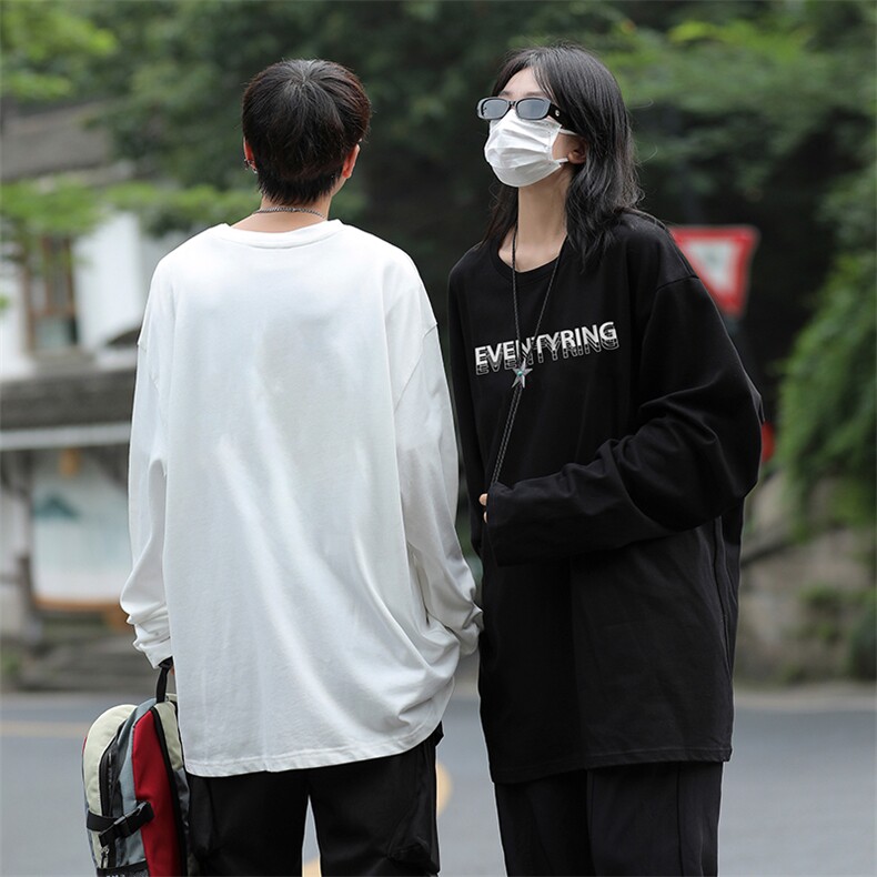 长袖T恤男秋季新款重磅纯棉美式印花圆领内搭潮-A1196TP25控39,男装T恤,电商B241