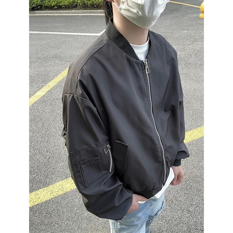 模特-美式高级感飞行员夹克棒球服男9017-P68,男装夹克,电商B380（原B361）