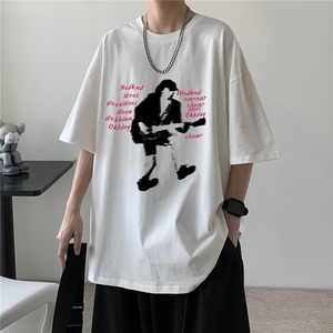 260克重磅双纱纯棉潮流T恤印花满天星二开短袖 RH7906-特P28图片