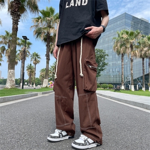 2023薄款潮牌直筒阔腿长裤夏季多巴胺穿搭彩色工装裤男 K7133-P50图片