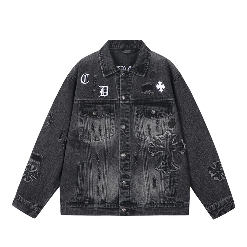 水洗牛仔外套男款春季美式痞帅上衣服宽松休闲工装夹克JK1319-P98,男装工装外套,星座1103-3