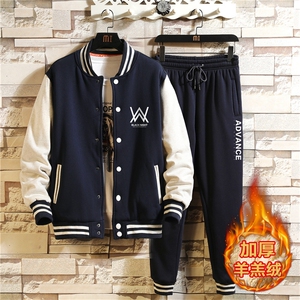 2025冬季新款加绒加厚棒球服卫衣套装XZ102A-4-504-P115图片