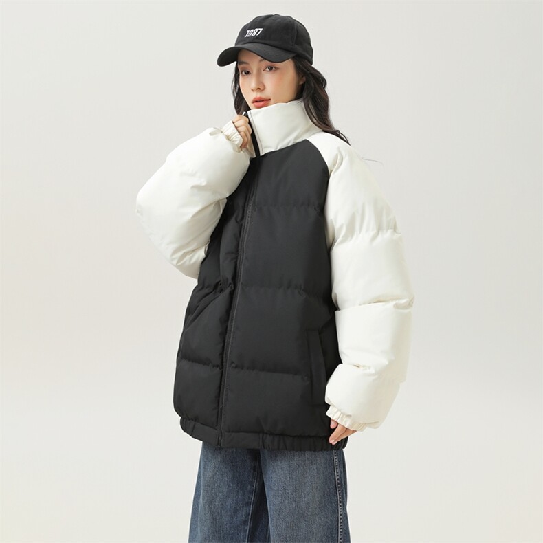 现货 抖音得物可供视频 三防加厚羽绒拼接棉衣外套面包棉服WM8666图片