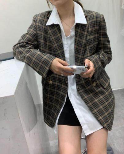 秋季格子小西装，女装西装，欧佩琳