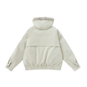手塞棉）雾面皮衣男冬季飞机扣加厚连帽棉服AMF003-P130-控249图片