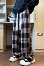 XZ616秋季重磅满印黑白肌理感格子休闲长裤TY1088特P35控68，男装休闲裤，星座512A（原616）
