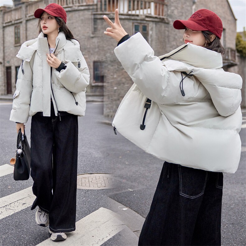学院风洋气羽绒服女2024冬季新款小个子保暖短款外套白鸭绒90,女装羽绒服,千千佰惠