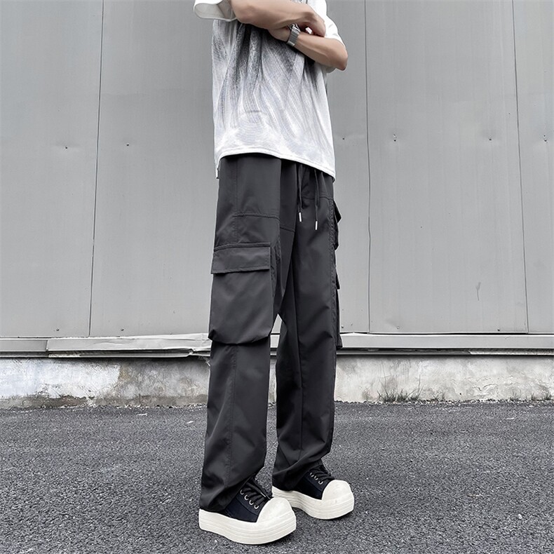 春秋季复古速干多口袋工装裤男款宽松休闲百搭直筒裤，男装工装外套，星座410-7