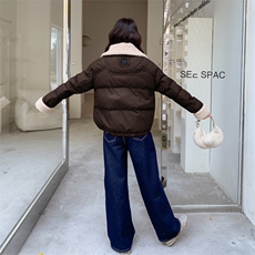 新款主推PU皮50绒羽绒服2671-P275-K398，女装短外套，2C129