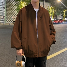新款夜景飞行夹克男棒球领个性插螺纹宽松上衣外套A157B-J88-P78，男装夹克，电商A157B