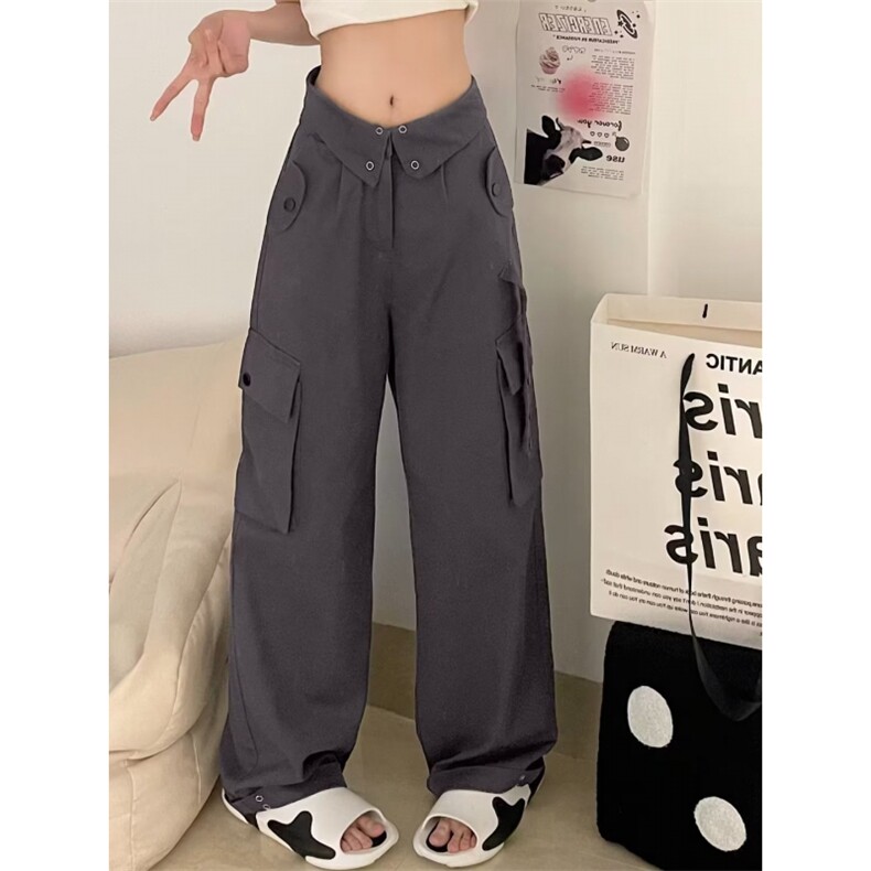 美式高街工装裤女薄款夏天设计感辣妹休闲裤MK18P58,男装休闲裤,星座1116-2