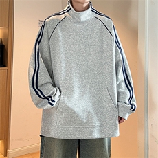 W8901-P60S-6XL秋冬大码纯棉两条杠立领卫衣，有做加绒，可二开，男装卫衣，星座109