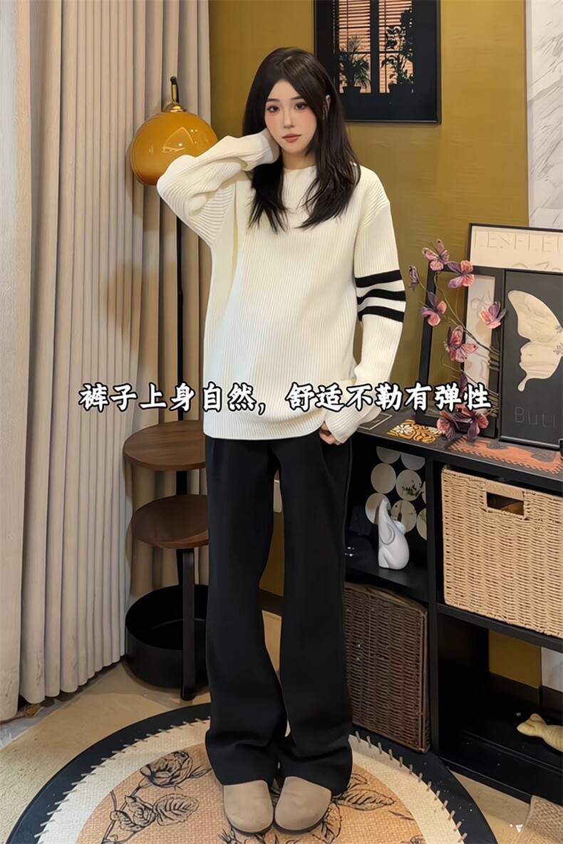 cleanfit黑色微喇呢料长裤美式复古冬季休闲裤子男潮K3662-特P42,男装休闲裤,电商B295