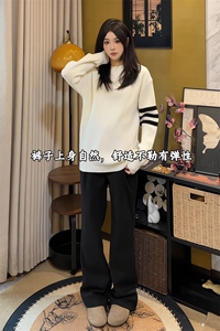 cleanfit黑色微喇呢料长裤美式复古冬季休闲裤子男潮K3662-特P42图片