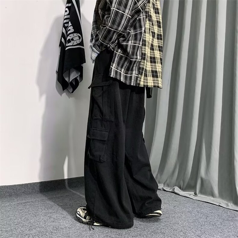 潮流ins日系百搭拖地阔腿裤男街头宽松束脚工装牛仔裤N4836-P52,男装牛仔裤,星座1008-1