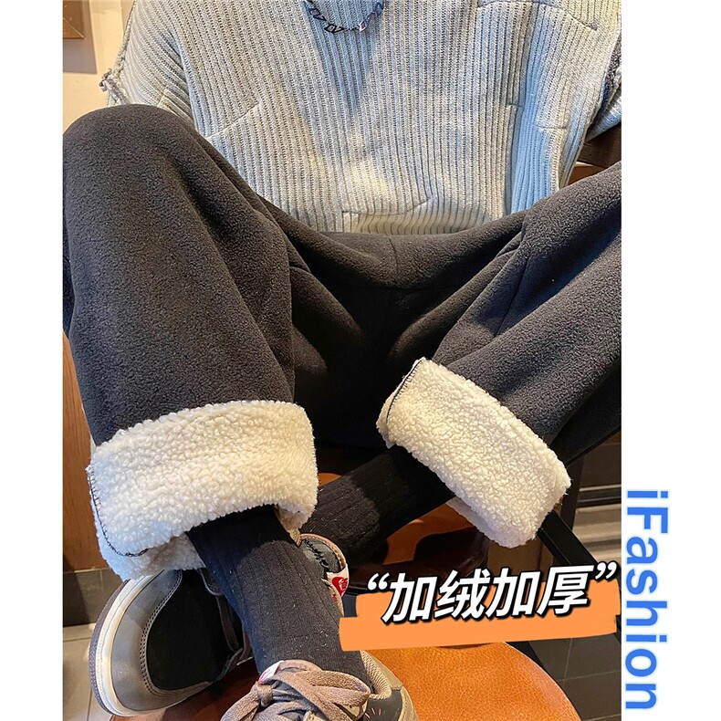 加绒加厚~羊羔绒休闲裤超厚实摇粒绒保暖棉裤2502-K618-P60,男装棉衣,星座502