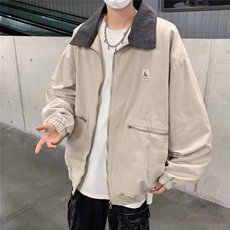 得物品质秋款男夹克衫贴标拉链口袋宽松外套JK8245P78，男装夹克，星座1013-1