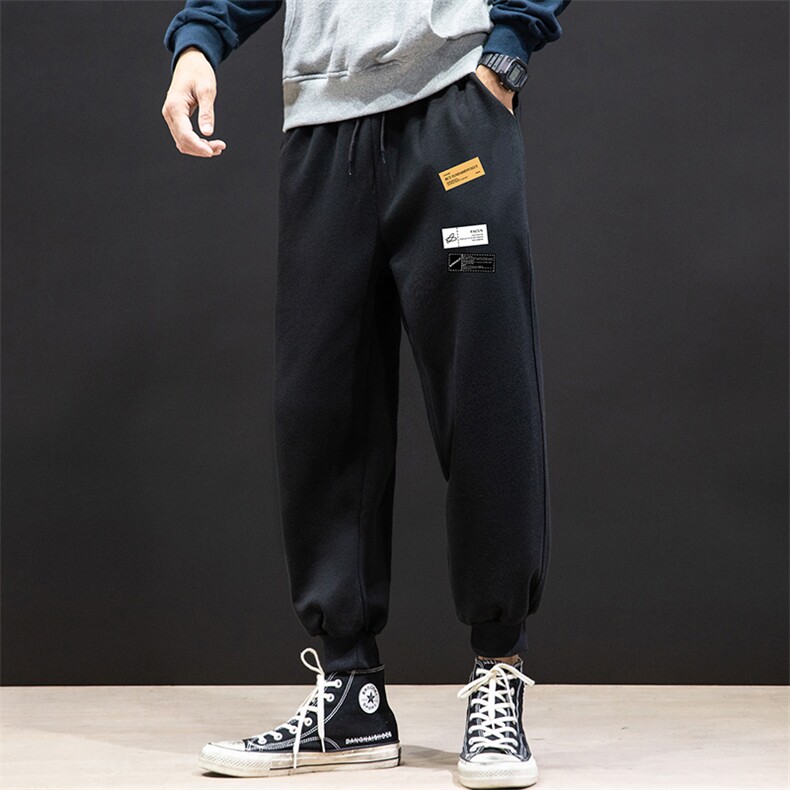 K12118-P40加绒P50束脚纯棉运动裤男士休闲裤大码宽松卫裤男,男装休闲裤,电商A040A