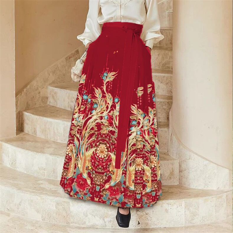 2052明制汉服改良新中式红色马面裙婚服套装敬酒订婚日常穿搭，女装汉服，灵动羽绒服工厂