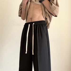 春夏冰丝垂感飘带宽松休闲西裤 XK10*P40控68图片