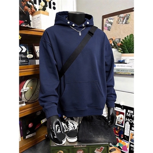 抖音得物品质二开26春装美式高街重磅廓形两粒扣连帽卫衣CM22图片