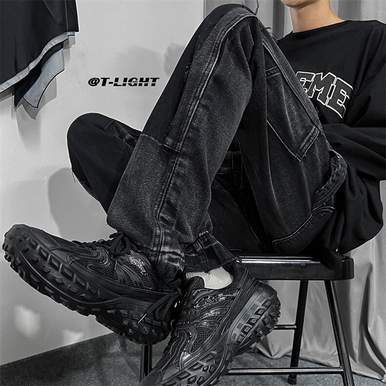 B2212022秋冬新款美式ins高街小众修身牛仔裤LK22078-P65控88,男装牛仔裤,电商B221