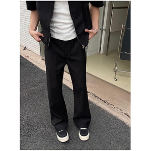 W10811-P35 网图现货 美式高街廓形西裤休闲裤直筒微喇裤子图片