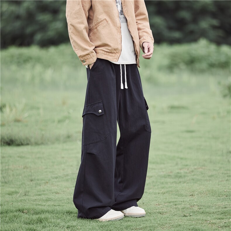 抖音品质高街美式抽绳大口袋宽松工装裤B315-K25300-特p45控88,男装休闲裤,电商B315