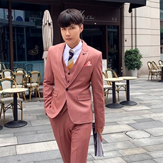 秋冬韩模新品纯色西服套装男三件套小西装外套A470-TZ96，男装西服套装，电商A207