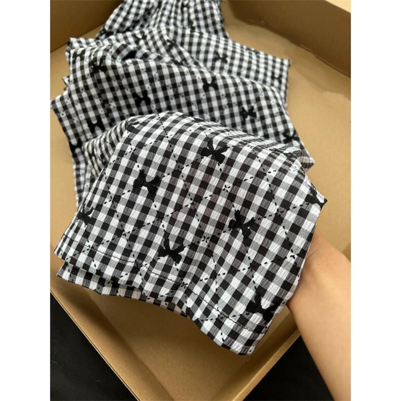 AK2446-P50高品质复古格子阔腿裤女休闲宽松显瘦拖地长裤山本裤,女装休闲裤,星座617A-2