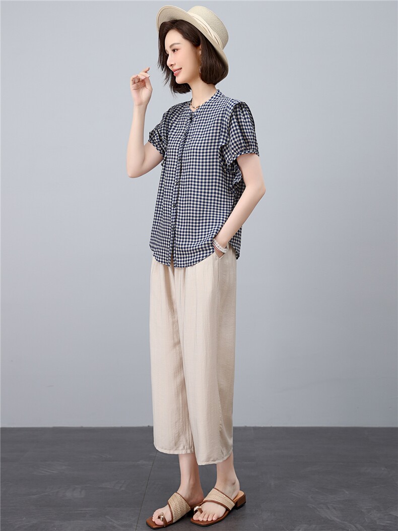 宽松舒适裤子时尚潮流舒适休闲2025年夏季纯色宽松个性优雅,女装休闲裤,江忆布依