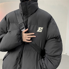 100聚酯特P85控148冬新款机理感暗条纹立领棉衣加厚棉袄MY237，男装棉衣，电商B370