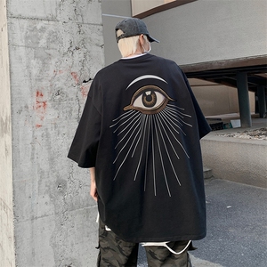 B239-1079-P25 美式宽松恶魔眼 落肩袖 短袖T恤青少年图片