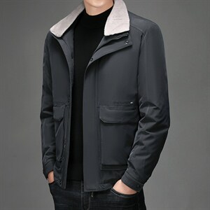 羊毛毛领羽绒服男冬季中年男士冬装休闲外套上衣BJY08227-P245，男装羽绒服，电商B212（原钱塘6029）