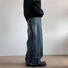 xz905-2-Z024##P65-（控98）立体猫须工艺水洗牛仔裤，男装牛仔裤，星座905-2
