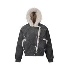 网图高街座山雕棉服加厚连帽毛领外套夹克棉衣A025-QY15030-P140，男装夹克，电商A025