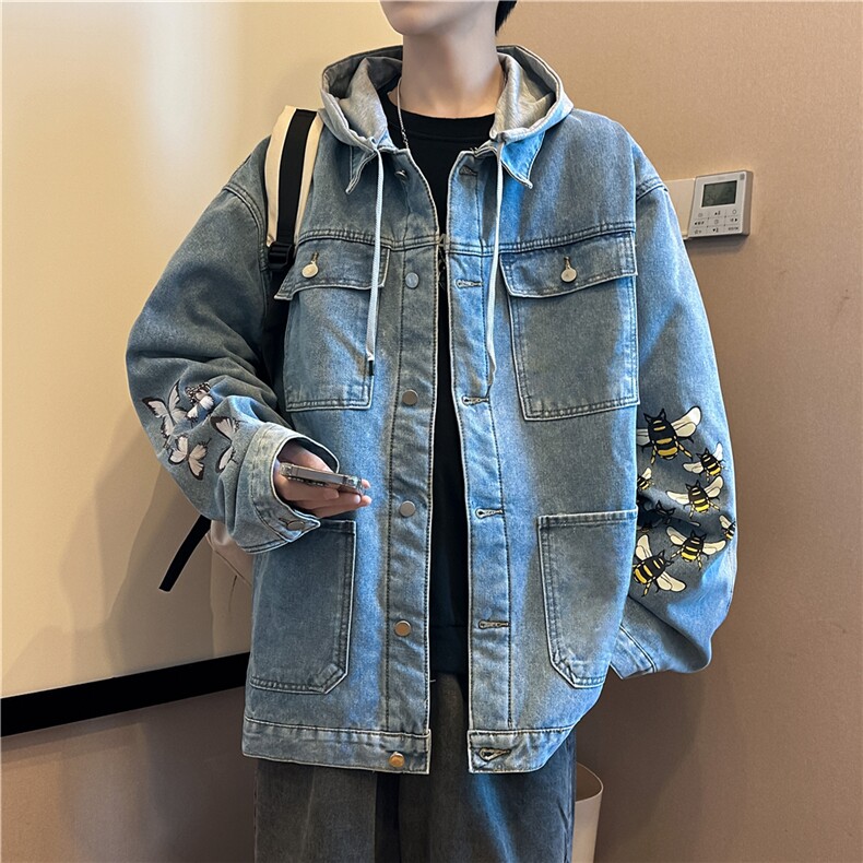 JK3028J-P95-限价138M-5XL羊羔绒加绒牛仔夹克外套连帽棉服大码,男装夹克,星座116