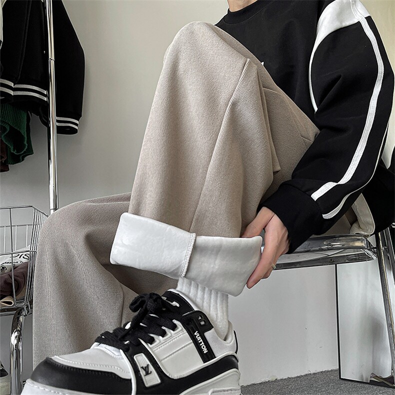 07裤子加绒加厚宽松直筒运动裤ins潮牌休闲裤XZ211-1-K2359-P60，女装休闲裤，星座211-1