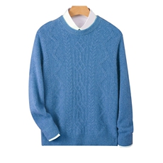 秋冬新款男士羊毛绞花复古休闲毛衣经典百搭舒适保暖男装，男装羊毛衫，德晨羊绒