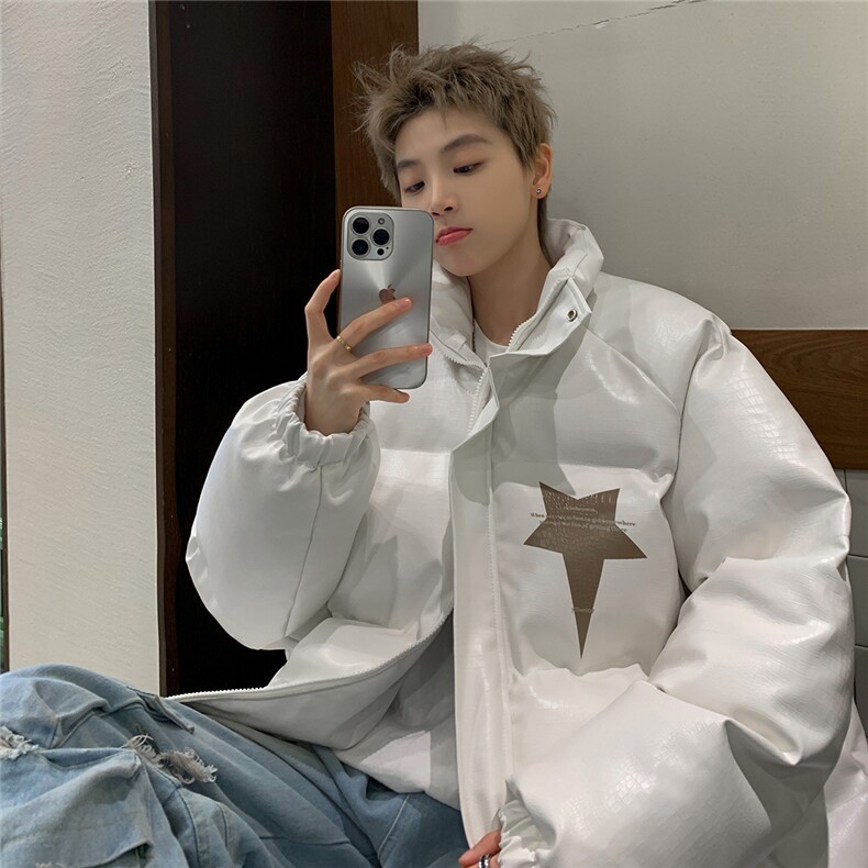 港风鳄鱼纹印花字母设计棉衣大码潮流休闲棉衣男MY77730P128控168，男装棉衣，星座227-7