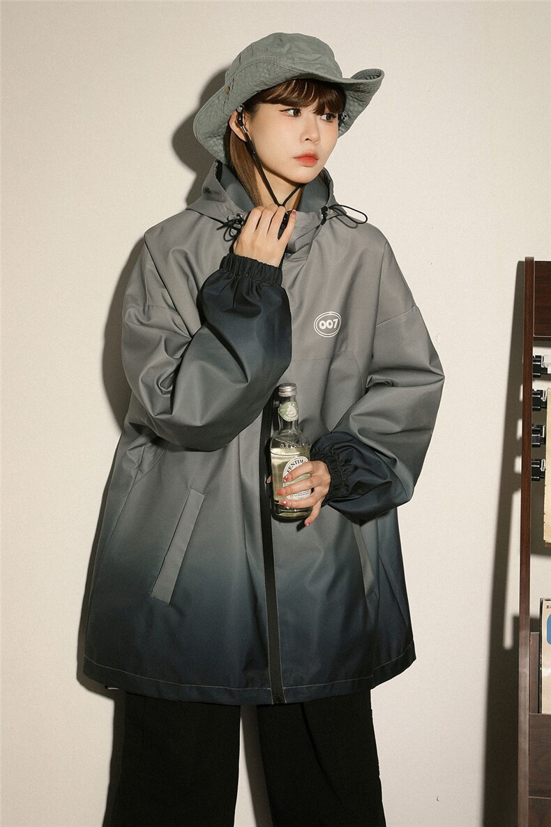 中性风山系防水冲锋衣渐变色夹克女聚酯纤维JK77087P85控128,男装夹克,星座226-1
