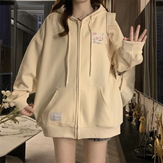 2024新款港风美式vibe潮流宽松百搭刺绣开衫连帽卫衣女ZW388-P75，男装卫衣，星座313A(原308A-2)