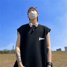 华夫格背心直播高品质重磅220克小波浪印花HB7150-P25控38，男装背心/马甲，星座508（原C305）