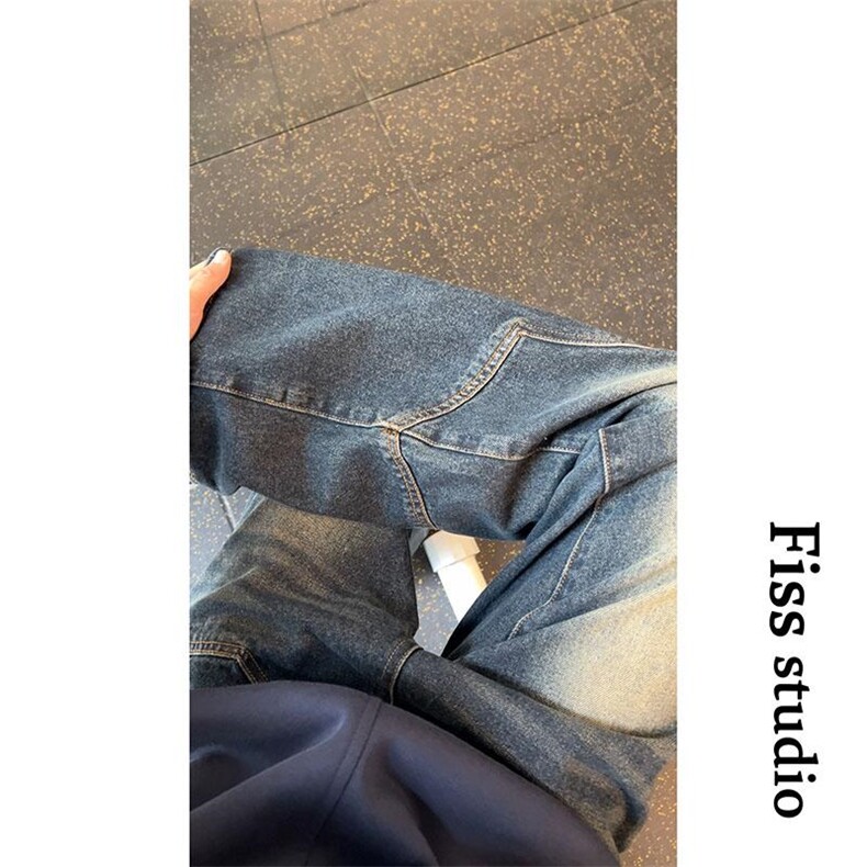 1506-1/K6021/P49冬季百搭阔腿长裤蓝色潮牌高腰男女同款阔腿裤,男装休闲裤,星座1506-1