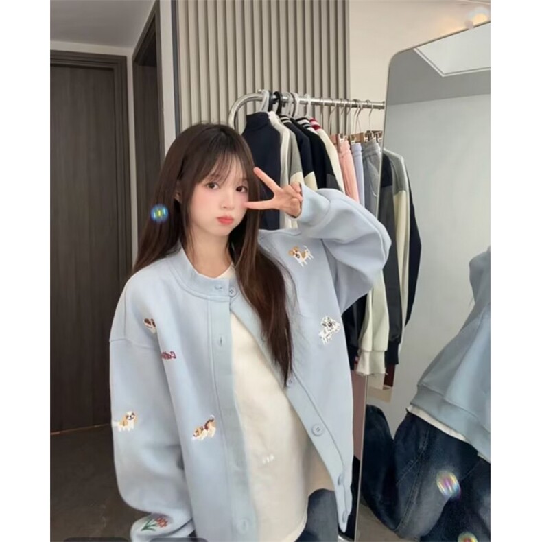 春秋高级感百搭针织开衫男女复古单排扣显瘦百搭短外套,女装短外套,四季星座505