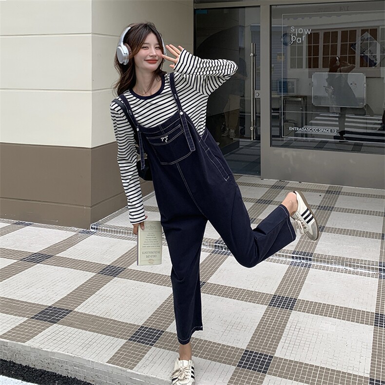 （2024新款现货）学院风背带裤条纹套裤212A-8851-P135-K199图片